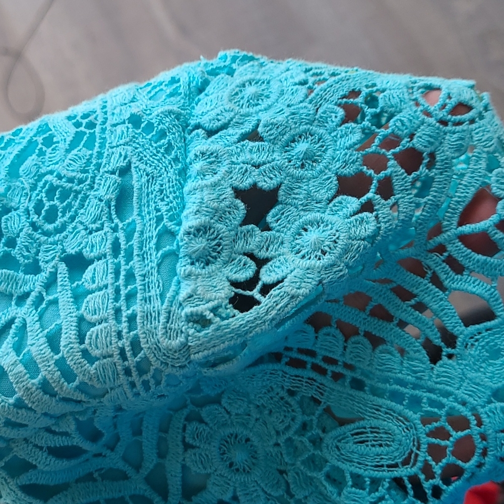 Ralph Lauren Light Blue Lace Shift Dress - Sz 16 - Picture 7 of 11